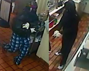 Union City Police believe the gunmen's clothing may yield clues. "One of the suspects wore what appears to be patterned pajama bottoms with brown moccasin-type shoes while his accomplice wore dark-colored pajama bottoms with white and black sneakers." (Fox Atlanta)